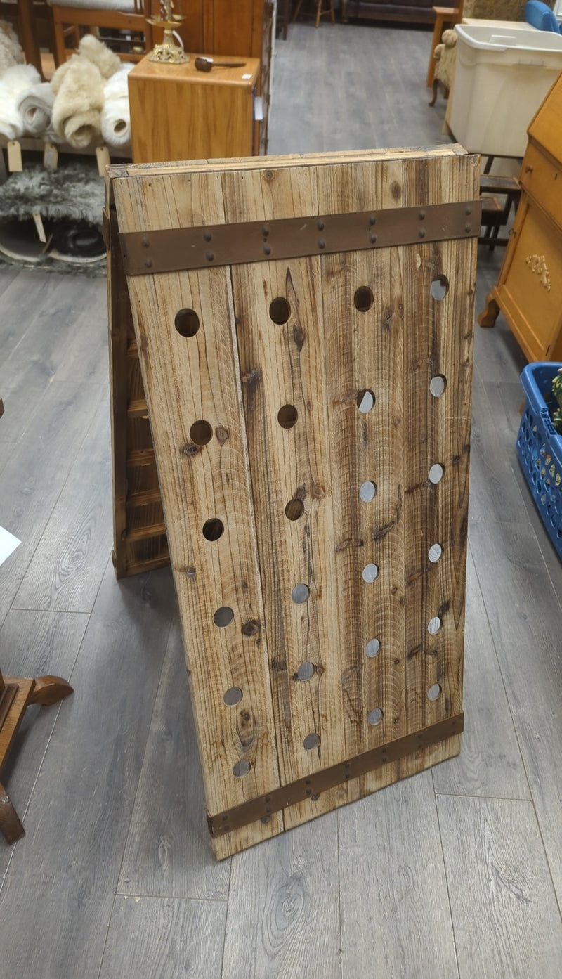 RUSTIC WOOD FOLDING WINE RACK