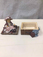GIRL ON TRUNK BOX FIGURINE