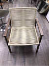 WOOD W/WHITE PATIO CHAIR