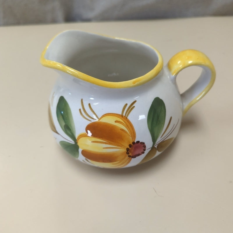 YELLOW RIM ITALIAN PITCHER