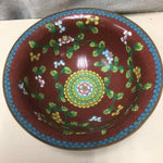 RED BLUE FLORAL ASIAN BOWL