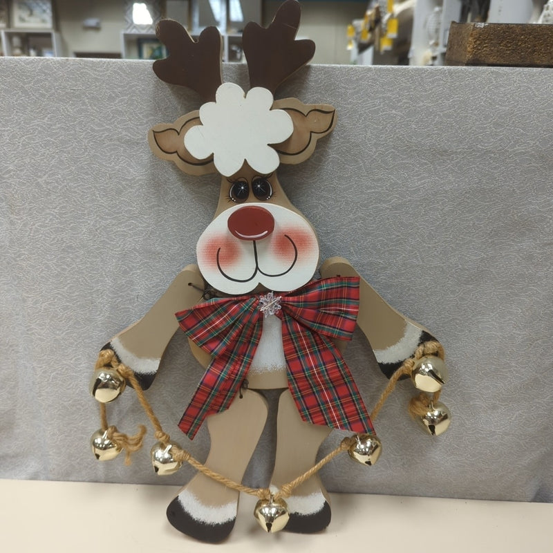 ADORABLE WOOD HANGING REINDEER