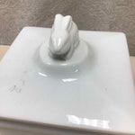 WHITE CERAMIC LIDDED CONT