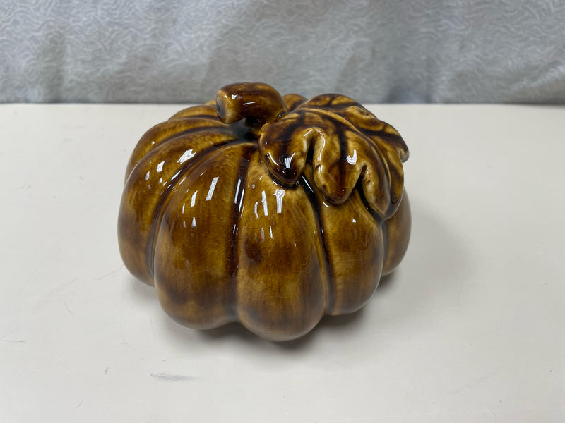 BROWN CERAMIC PUMPKIN