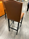 4 CARAMEL FAUX LEATHER STOOLS