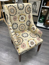 CREAM BROWN WHITE CIRCLE DESIGN CHAIR
