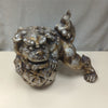 SILVER ASIAN LION FIGURINE