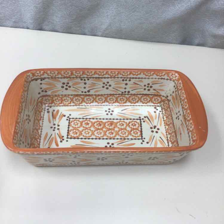ORANGE/BROWN CERAMIC PAN
