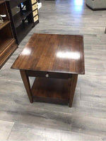 BROWN END TABLE WITH 1 DRAWER