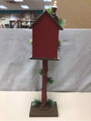 TALL RED SNOW BIRDHOUSE
