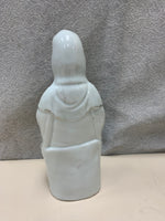 WHITE CERAMIC WOMAN CHILD FIGURINE