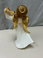 HAND MADE ANGEL W/ HARP FIGURINE