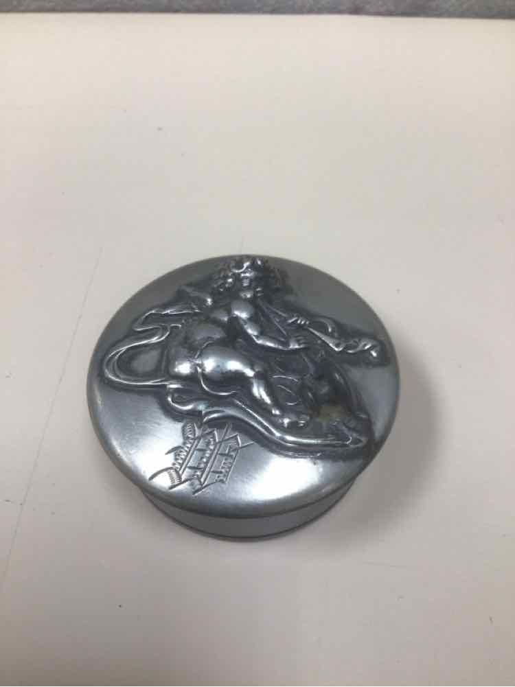 2 PC SILVER CHERUB CONT