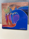 2 HORSES MULTI COLOR CANVAS