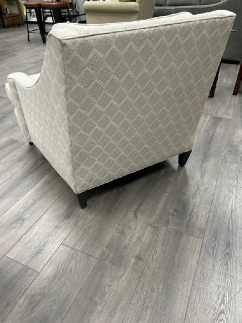 GREY WHITE PATTERN ARMCHAIR