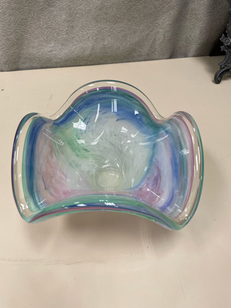 WAVY MULTICOLOR GLASS BOWL
