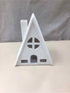 WHITE CERAMIC A-FRAME TEALIGHT HOLDER