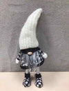 BLACK PLAID GNOME BOBBLE FIGURE