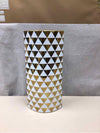 GOLD/WHITE TRIANGLE PATTERN VASE