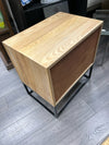 BLONDE WOOD METAL NIGHTSTAND