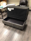LARGE GRAY STORAGE OTTOMAN