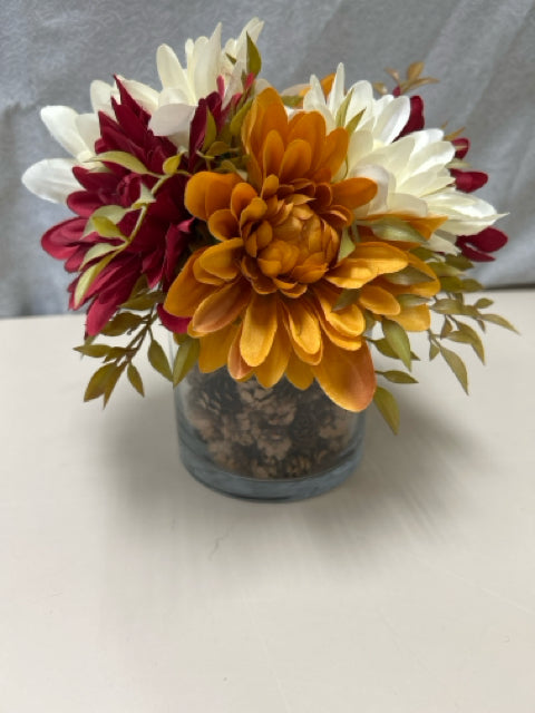 ORANGE FALL ARNG IN GLASS VASE
