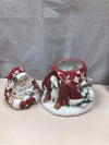 SANTA COOKIE JAR W/BUNNIES