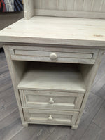 2 PIECE WEATHERED WHITE DESK W/ HUTCH