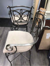 2 SILVER/BEIGE SWIVEL BARSTOOLS