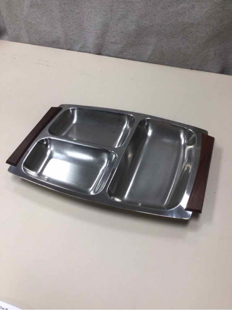 WOOD/METAL SERVING TRAY
