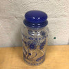 BLUE GLASS JAR W/LID