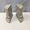 2 WHITE STONE BOOKENDS