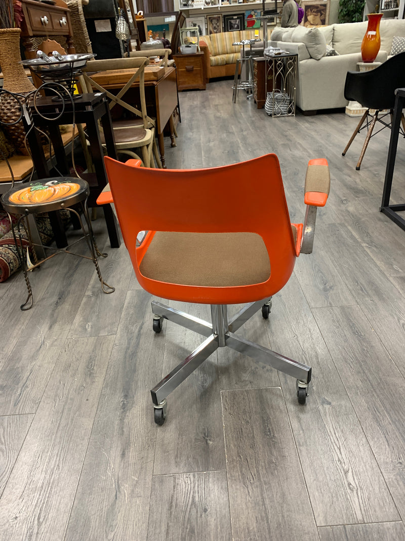 MCM KRUEGER METAL ORANGE BROWN OFFICE CHAIR