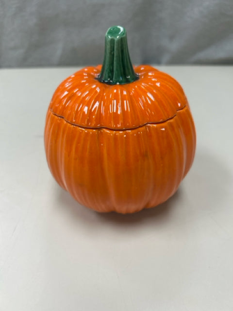 CERAMIC PUMPKIN LIDDED