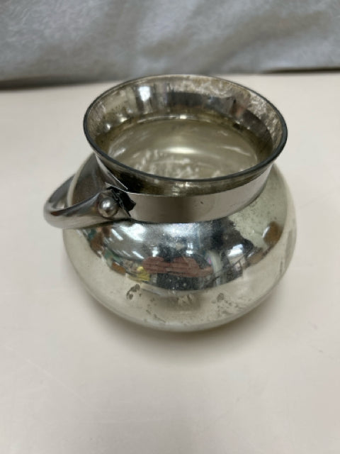 MERCURY GLASS VASE W/HANDLE
