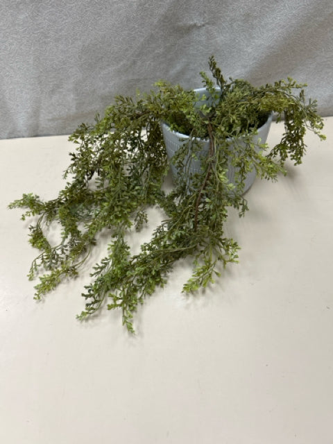 FAUX GREENERY IN GREY PLANTER