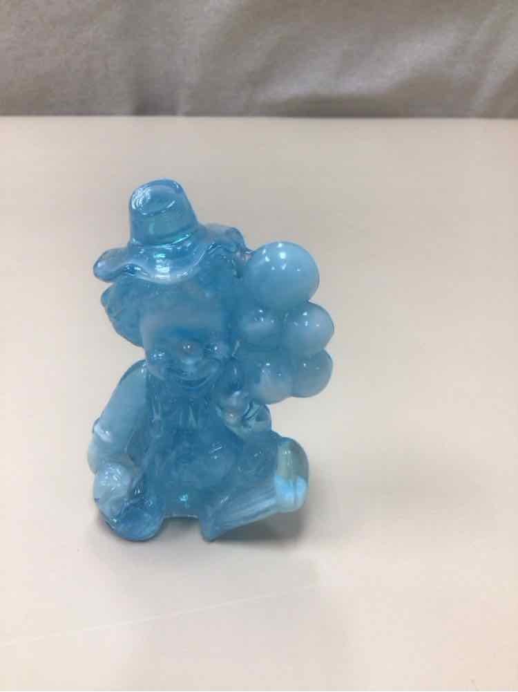 BLUE GLASS CLOWN FIGURINE