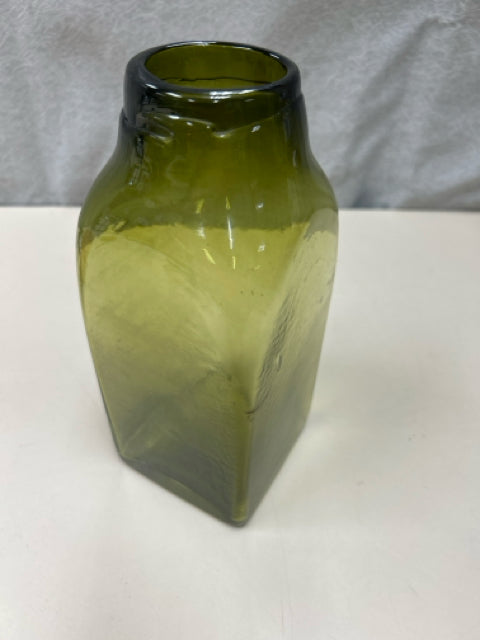 GREEN GLASS VASE