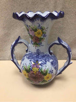 2-HANDLE FLORAL VASE