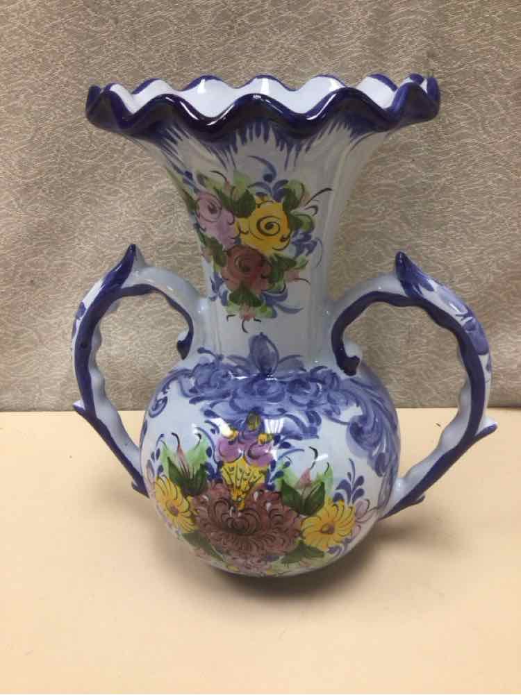 2-HANDLE FLORAL VASE