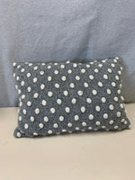 GRAY WHITE POLKA DOTS PILLOW