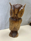 CARVED WOOD OWL STATUE
