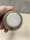 GREEN WHITE CERAMIC BUD VASE
