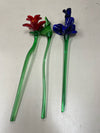 3 BLOWN GLASS FLORAL