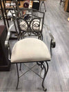2 SILVER/BEIGE SWIVEL BARSTOOLS