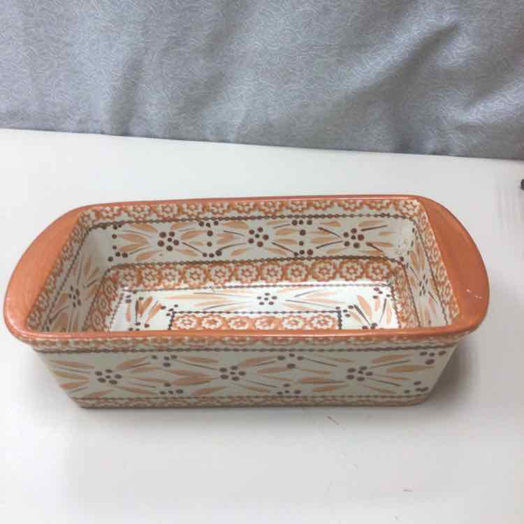 ORANGE/BROWN CERAMIC PAN