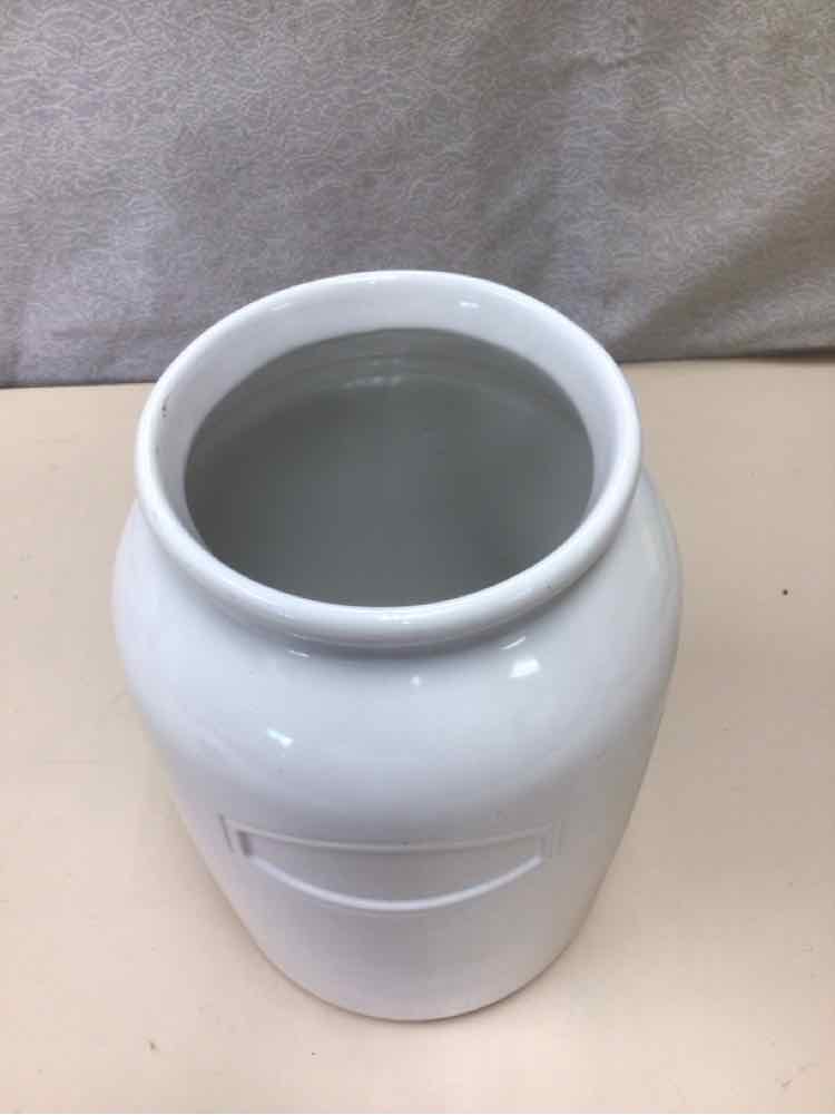 TALL CREAM CERAMIC JAR