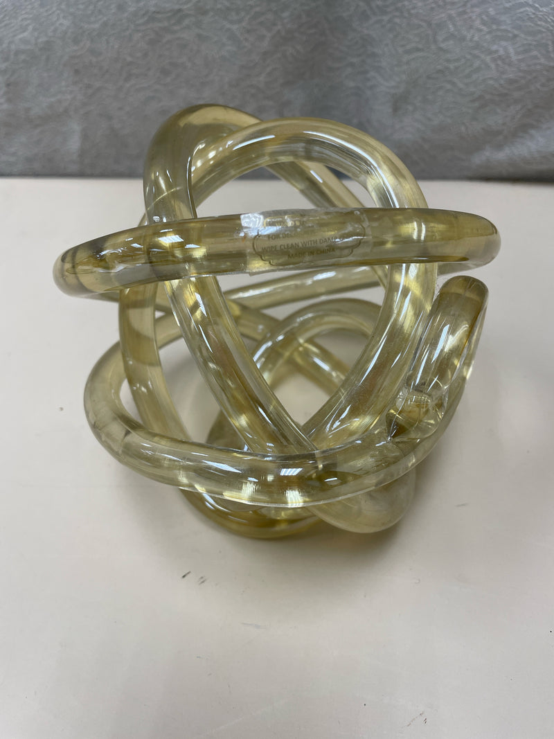 YELLOW GLASS SWIRL BALL