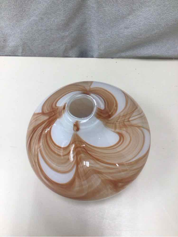 ORANGE SWIRL GLASS VASE