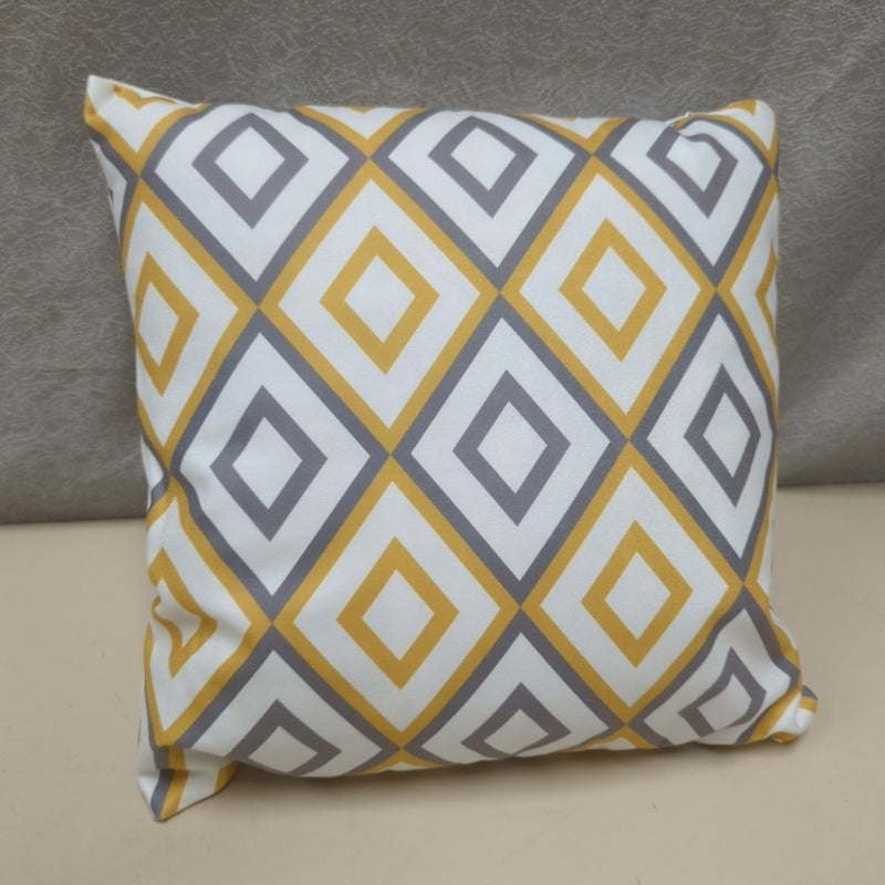 YELLOW/GRAY DIAMONDS OUTDOOR PILLOW